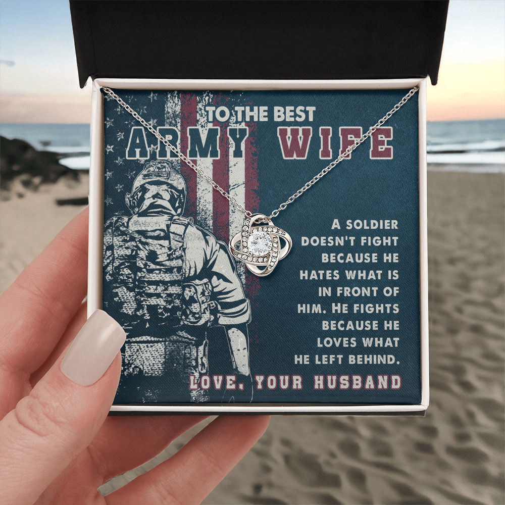 To My Wife Necklace Gift From Husband, To The Best Army Wife Necklace, Soldier Gift Necklace, Husband And Wife Necklace Love Your Husband, Army Wife Gift Necklace To The Best Military Wife Necklace