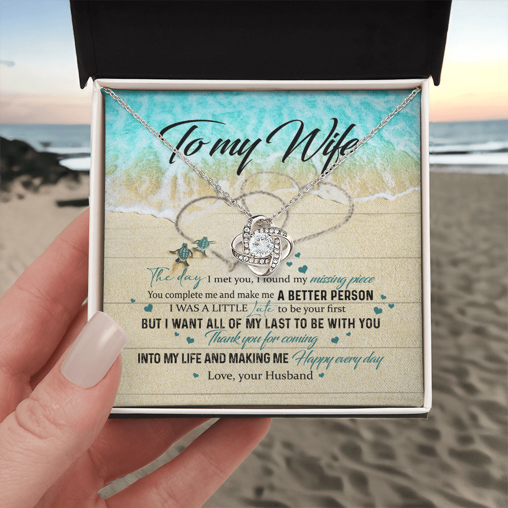To My Wife Necklace From Husband Happy Every Day Necklace Gift For Wife, Wife Gift Necklace, Husband To Wife Gift Love Knot Pendant Gift From Men Jewelry Gift For Women, Soulmate Gift Pendant