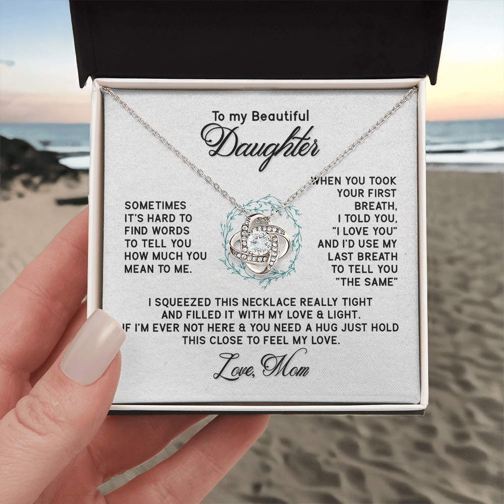 Mother To My Daughter Gifts Necklace From Dad, Mother And Daughter Necklace, To My Daughter Necklace From Mommy On Graduation Gift, Birthday, Valentines, Christmas For Badass Daughter Girl