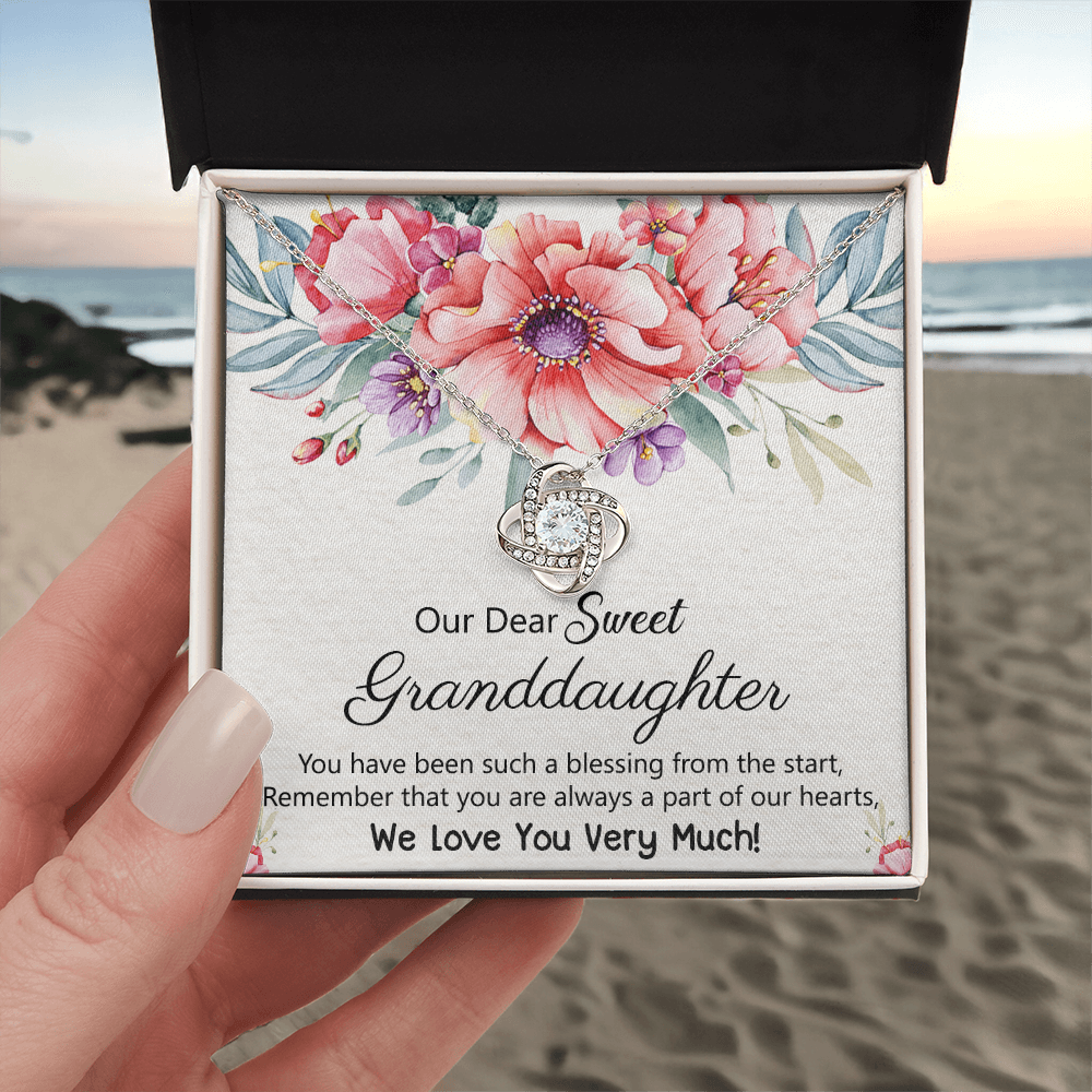 To Our Granddaughter Necklace from Grandma Grandpa, Love Knot Necklace Gift for Granddaughter, Necklace For Her, for Granddaughter Jewelry Gift For Girls On Birthday, Graduation Gift, Christmas