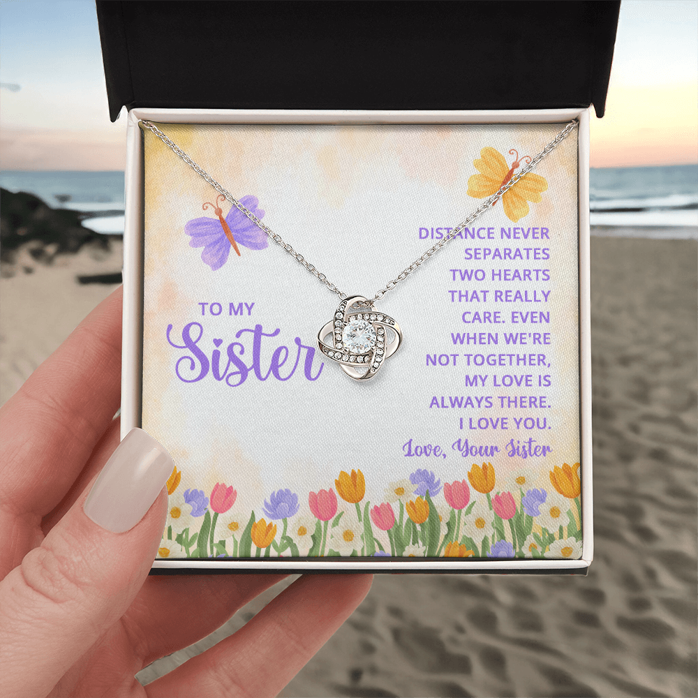 Personalized Jewelry Gift Necklace - To My Sister Love Knot Necklace From Sister, Brother, Sister Gift Necklace On Wedding Gift from Bride, Sister the Bride Necklace, Thank you Gift Pendant Sister
