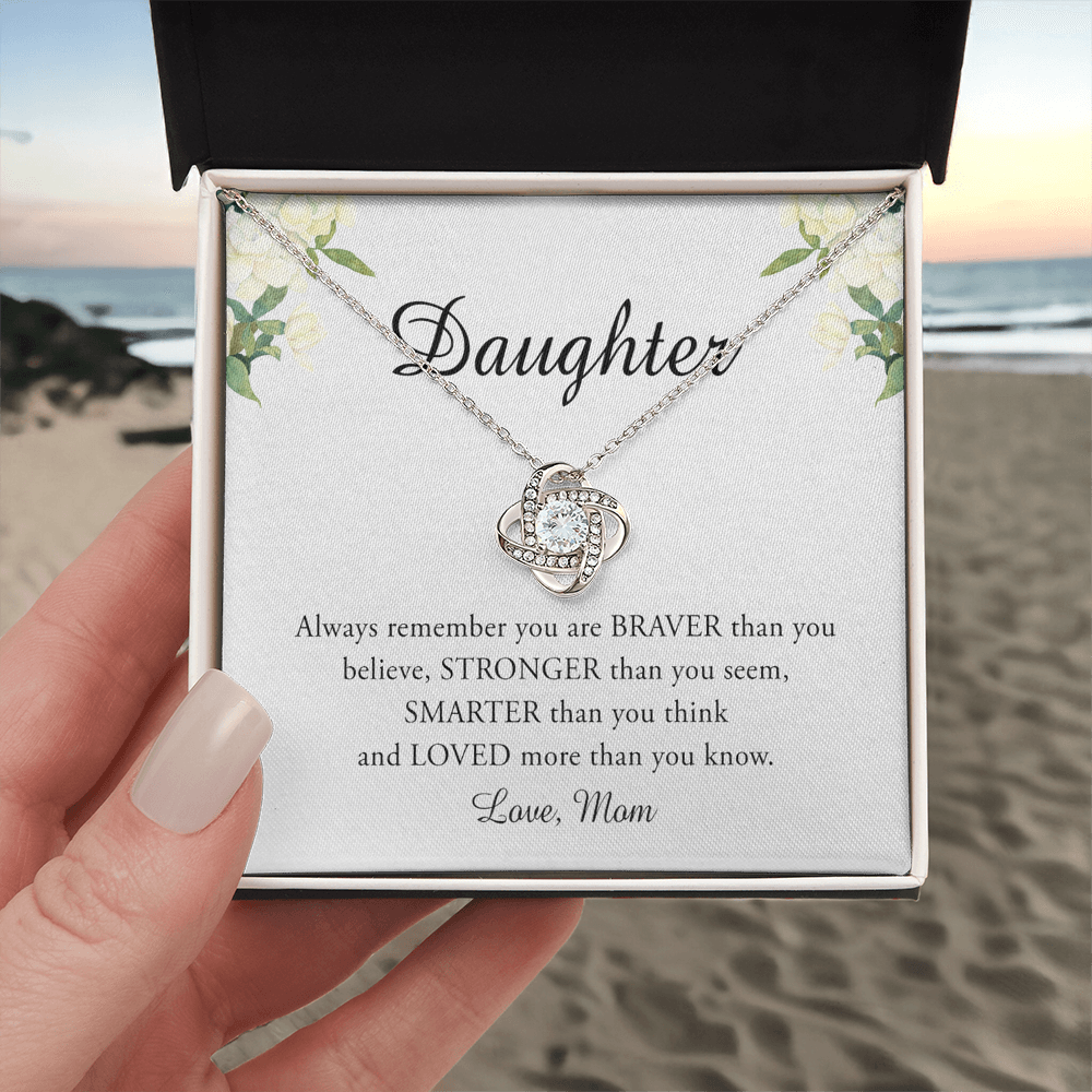 To My Daughter Necklace from Mom, Mother To Daughter Necklace Pendant Personalized Gift Necklace For Daughter On Birthday Gift Anniversary, Graduation Necklace Daughter Jewelry for Girls