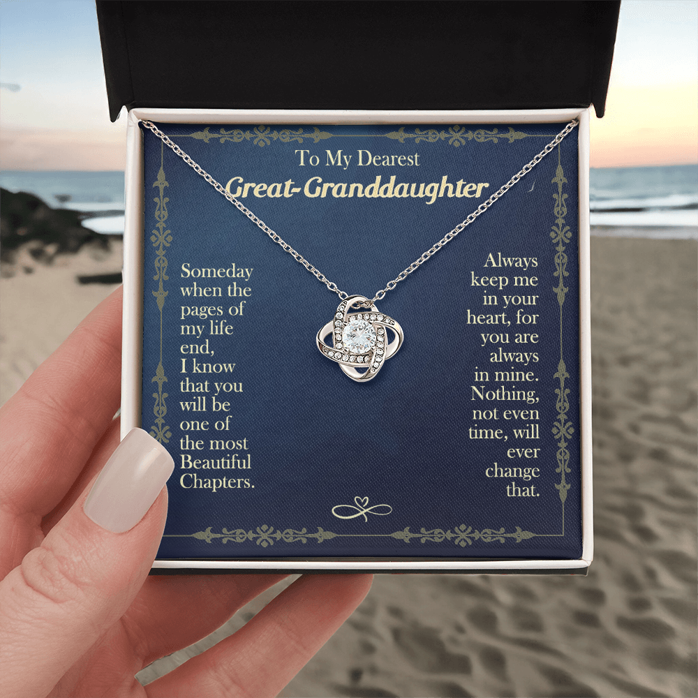 Granddaughter Gifts Necklacce from Grandma - To My Dearest Great Granddaughter Love Knot Necklace from Grandma Jewelry Gift for Girls, Granddaughter Pendant Necklaces gifts Birthday Graduation Gift