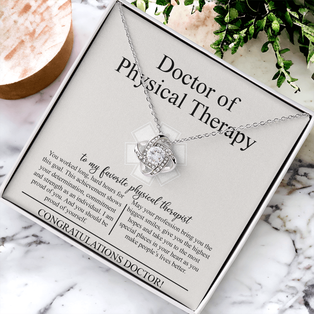 Doctor Of Physical Therapy Love Knot Necklace, Doctor Graduation Gift Necklace, Graduating Class of 2026 Necklace Gift, Congrats Graduation Pendants Gift For Daughter, Granddaughter, Niece, Sister