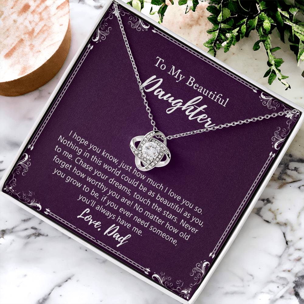 Daughter Gift Necklace, Birthday Gift for Daughter Jewelry Gift for Her Girls - To My Daughter Necklace from Dad Father and Daughter Gift On Birthday Christmas Graduation Gift For Daughter