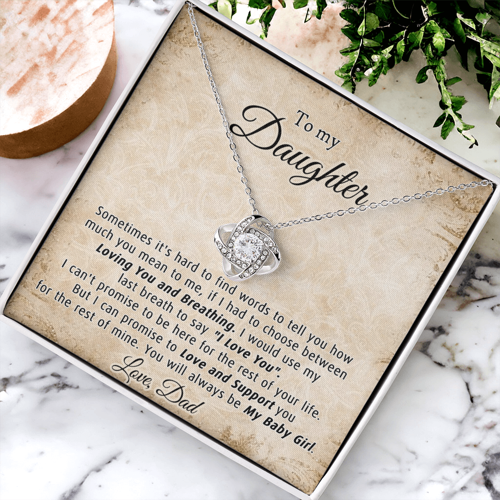 Gifts Necklace for Daughter, To My Daughter Necklace From Dad, Daughter Gift for Christmas, Birthday, Wedding, Graduation Gift Father And Daughter Necklace With Message Card and Gift Box