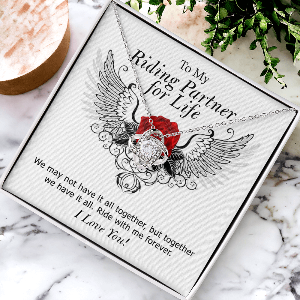To My Riding Partner For Life Necklace From Husband, Boyfriend, Motorcycle Gift Necklace For Soulmate Girlfriend Wife, Gift Necklace for Her Romantic Pendant, Girlfriend Gifts Necklace Message