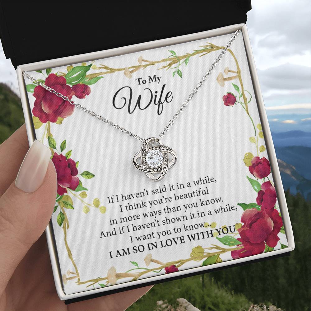 Wife Gift Necklace From Husband, To My Wife Necklace, Wife Love Knot Necklace From Husband, Jewelry Gift For Women Badass Wife Gift Necklace Soulmate Necklace Gift From Men You're Beautiful Necklace