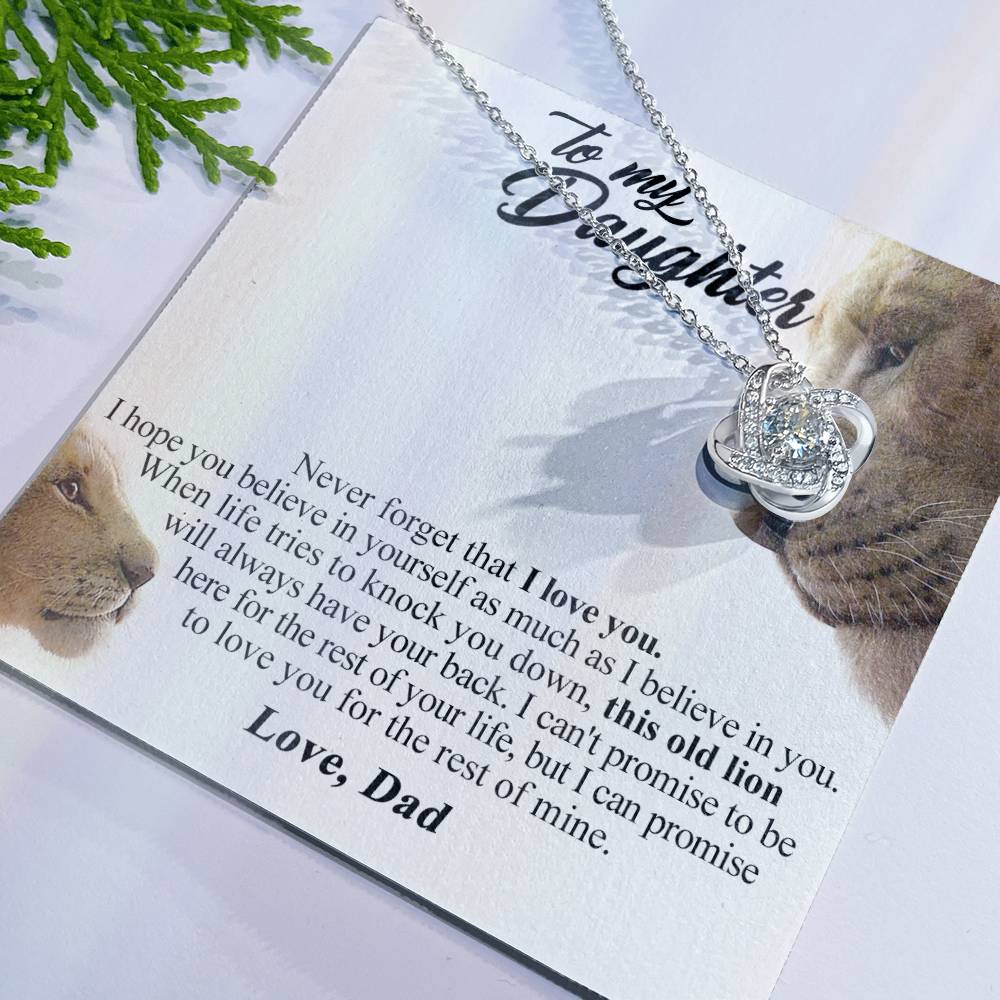 To My Daughter Gift from Dad Old Lion Necklace For Daughter Jewelry for Women