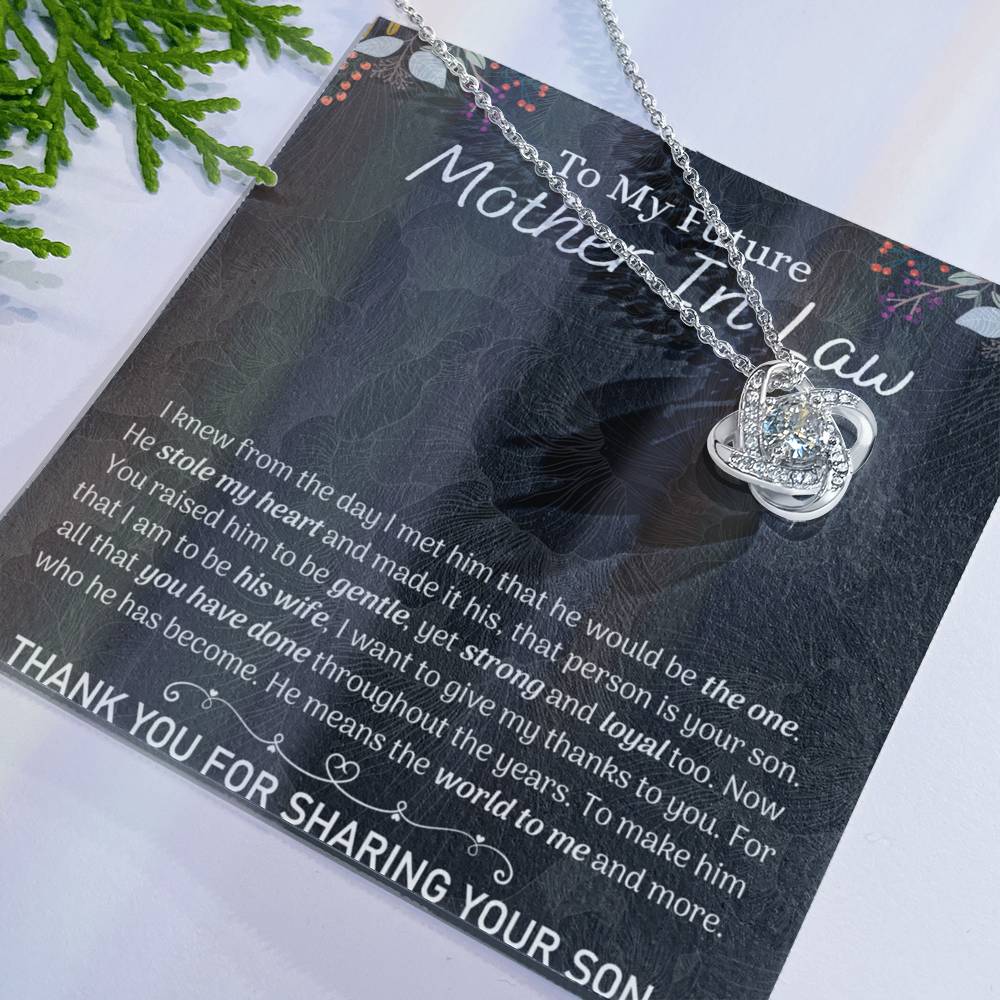 1To My Future Mother In Law Necklace, To My Mother In Law Love Knot Necklace From Son, Future Mother In Law Gift Necklace, Future Mother In Law Pendant Gift, Jewelry Gift For Women, Mother In Law Love Knot Necklace 6323