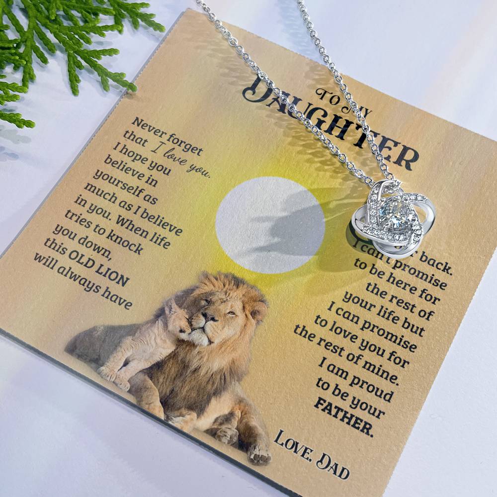 To My Daughter from Dad Old Lion Necklace Jewelry for Women Birthday Valentine