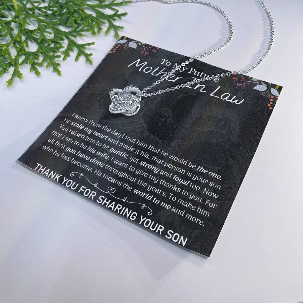 1To My Future Mother In Law Necklace, To My Mother In Law Love Knot Necklace From Son, Future Mother In Law Gift Necklace, Future Mother In Law Pendant Gift, Jewelry Gift For Women, Mother In Law Love Knot Necklace 6323