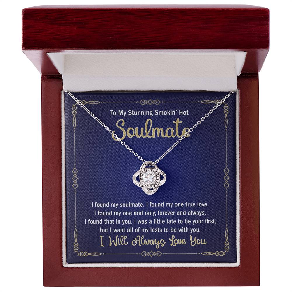 To My Stunning Smokin' Hot Soulmate Necklace From Husband, Boyfriend Gift For Girlfriend Fiancee Soulmate Gift Smokin' Hot Necklace for Her Romantic, Girlfriend Gifts Necklace Includes Message