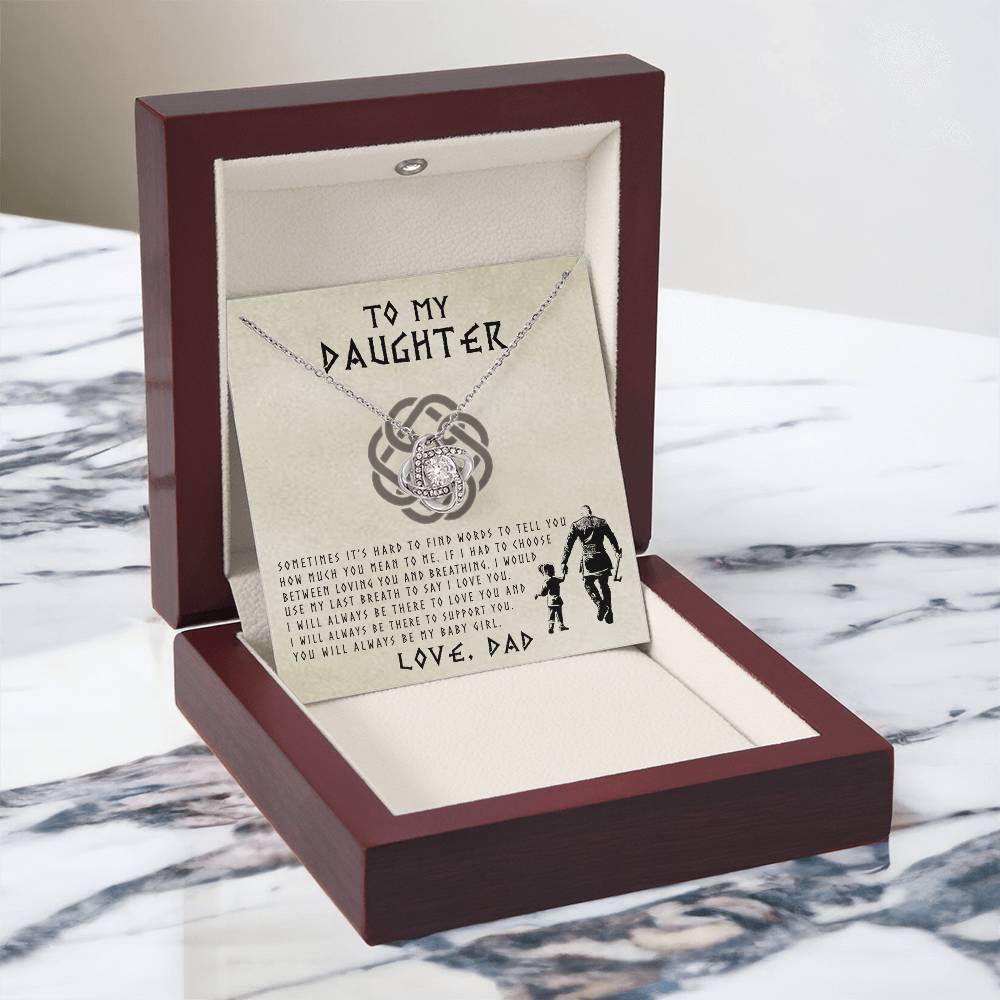 Viking Daughter Necklace From Dad To My Shieldmaiden Daughter Always Remember You Are Braver Than You Believe Necklace Message Card and Gift Box styles On Birthday, Christmas Graduation Gift