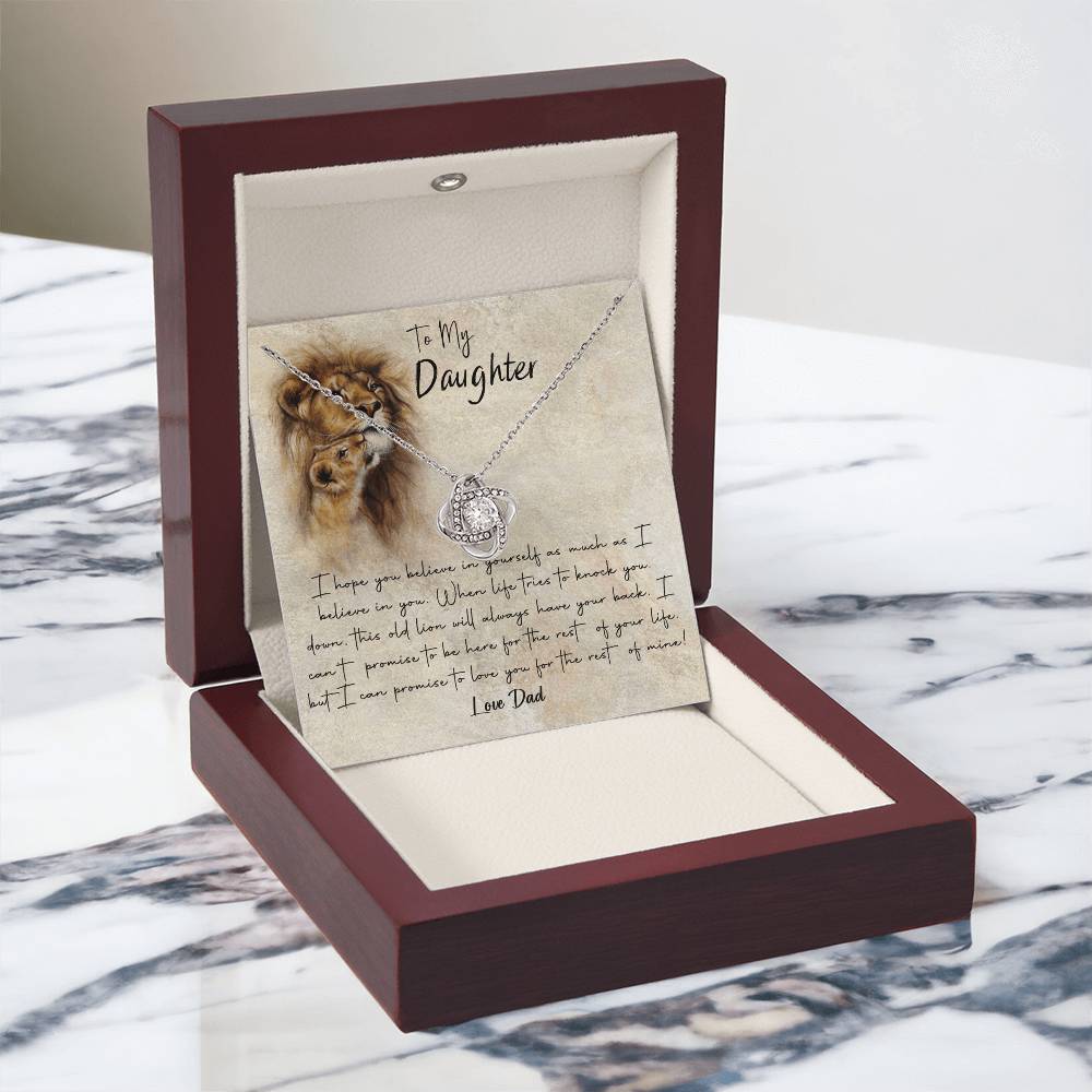 Lion To My Daughter Gift Necklace I Hope You Believe in Yourself Pendant, Dad and Daughter Necklace, Lion Daughter Gift Pendant Necklaces styles Jewelry Gift For Girls, Little Girl Necklace