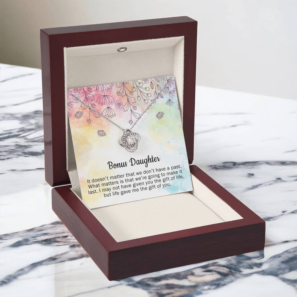 Personalized Gift Necklace - To My Bonus Daughter Gift From Mom, Step Daughter Necklace, Stepdaughter Gift From Stepmom, Step Daughter Wedding Gift, Bonus Daughter Necklace Jewelry Gift For Girls