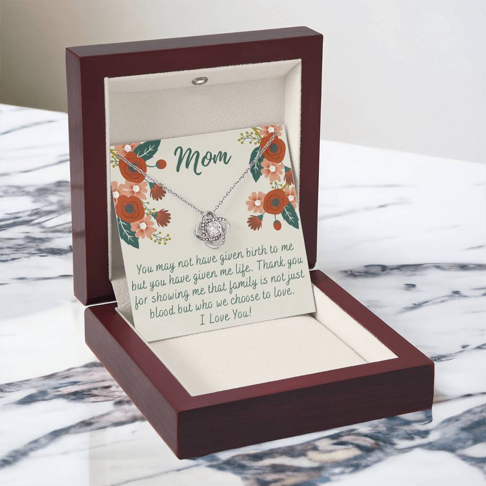 To My Mom Love Knot Necklace Gift for Stepmom Birthday Present Idea for Mother