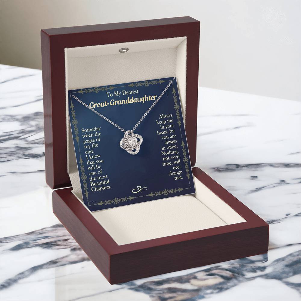 Granddaughter Gifts Necklacce from Grandma - To My Dearest Great Granddaughter Love Knot Necklace from Grandma Jewelry Gift for Girls, Granddaughter Pendant Necklaces gifts Birthday Graduation Gift