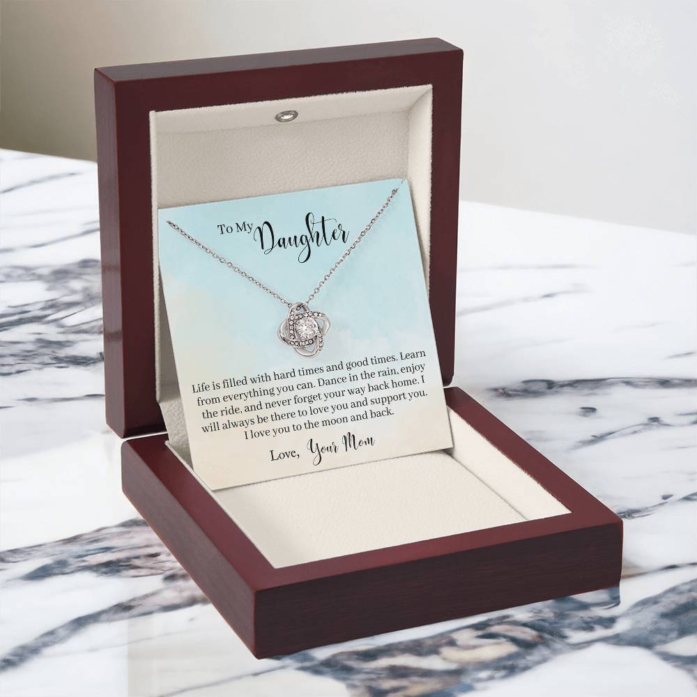 To My Daughter Love Knot Necklace From Mom, Happy Graduation Gift Necklace, Mother And Daughter Love Knot Necklace, Daughter Gift Necklace From Mommy Mother To Daughter Jewelry Gift For Girls