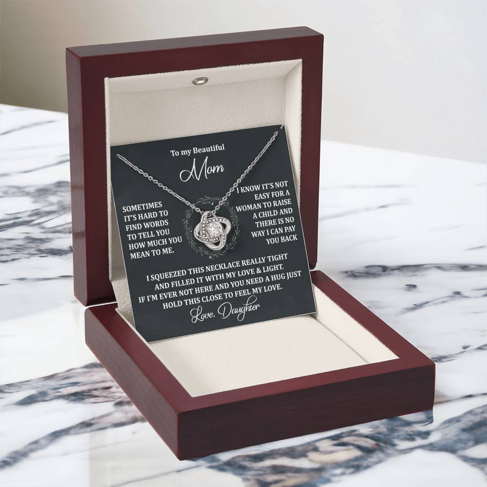 To My Beautiful Mom Necklace Gift From Daughter, Jewelry For Women Pay you Back