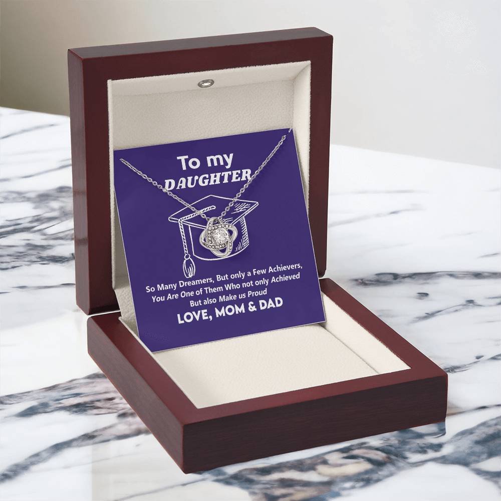 Graduation Gifts Necklace For Daughter, Her - Graduation Gift Necklace From Mom And Dad Jewelry Card For Daughter To My Daughter Necklace From Mom And Dad To Daughter with Message Card and Gift Box