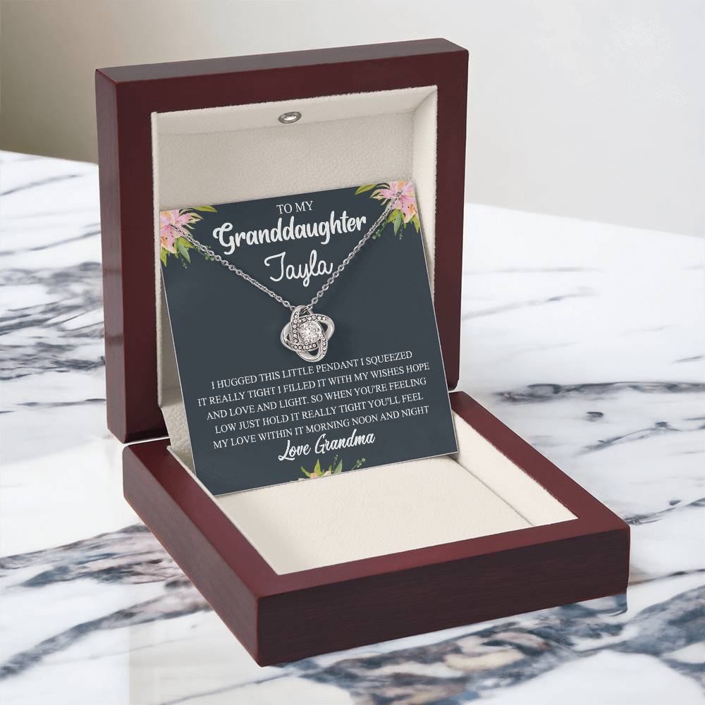 Personalized Gift Necklace For Granddaughter - To My Granddaughter Love Knot Necklace Gift From Grandma To Granddaughter On Birthday Gift Graduation Gift, Christmas Necklace This Little Pendant