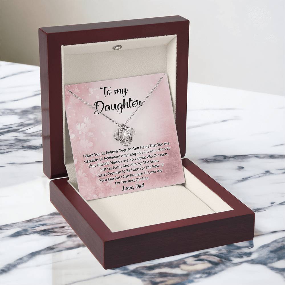 To My Daughter Necklace Gift From Dad, Deep In Your Heart Necklace For Daughter Present Gift On Graduation Birthday Christmas Father And Daughter Jewelry Gift for Girls, Her, Step Daughter Necklace
