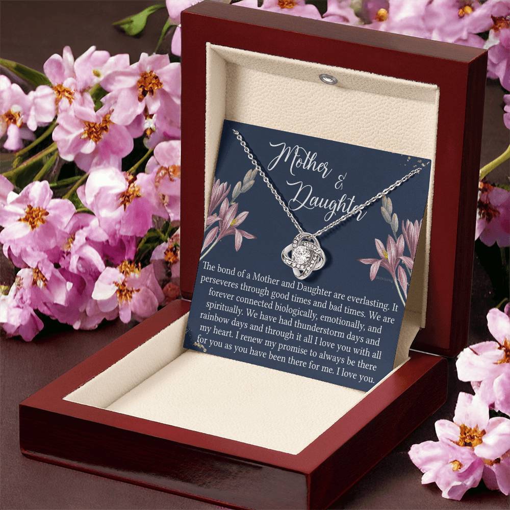 Mother And Daughter Gift Necklace - To My Mother Love Knot Necklace Gift From Daughter, Bond Of A Mother And Daughter Gift Necklace For Mom, Jewelry Gift For Women, Mother, Birthday Gift For Mom