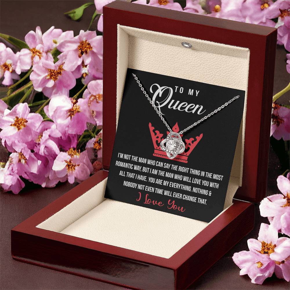 To My Queen Love Knot Necklace, Gift For Wife Girlfriend Soulmate Future Wife From Boyfriend, Husband, Girlfriend Gift Necklace - Jewelry Gift For Girls, Love Knot Pendant Gift For Girlfriend, Soulmate