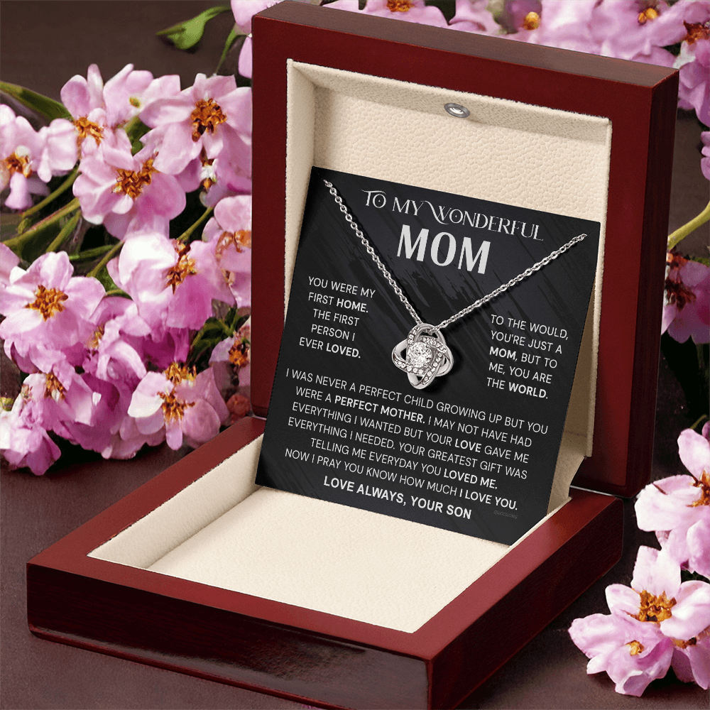 To My Mom Necklace From Son, Mother And Son Necklace Gift For Mom, Jewelry For Women, Wonderful Mom Gift Necklace, Gifts for Women, Birthday Mother's Day Wedding Valentine Christmas Jewelry Gifts