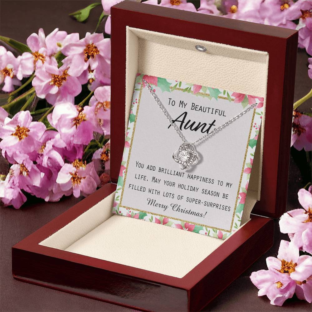 To My Beautiful Aunt Christmas Gift Forever Love Necklace Auntie Jewelry Gift For Girls And Box from Niece or Nephew Merry Christmas Gift for Aunt Jewelry For Girls