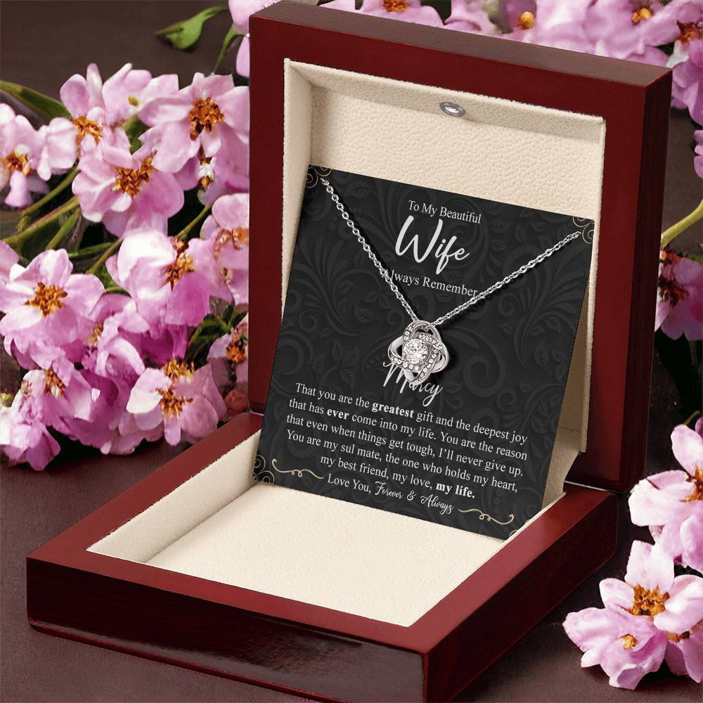 Personalized Necklace For Wife, To My Beautiful Wife Gift Necklace From Husband, Custom Name Necklace Gift For Wife, Always Remember Necklace Gift For Wife, Jewelry Gift For Women, Soulmate Gift