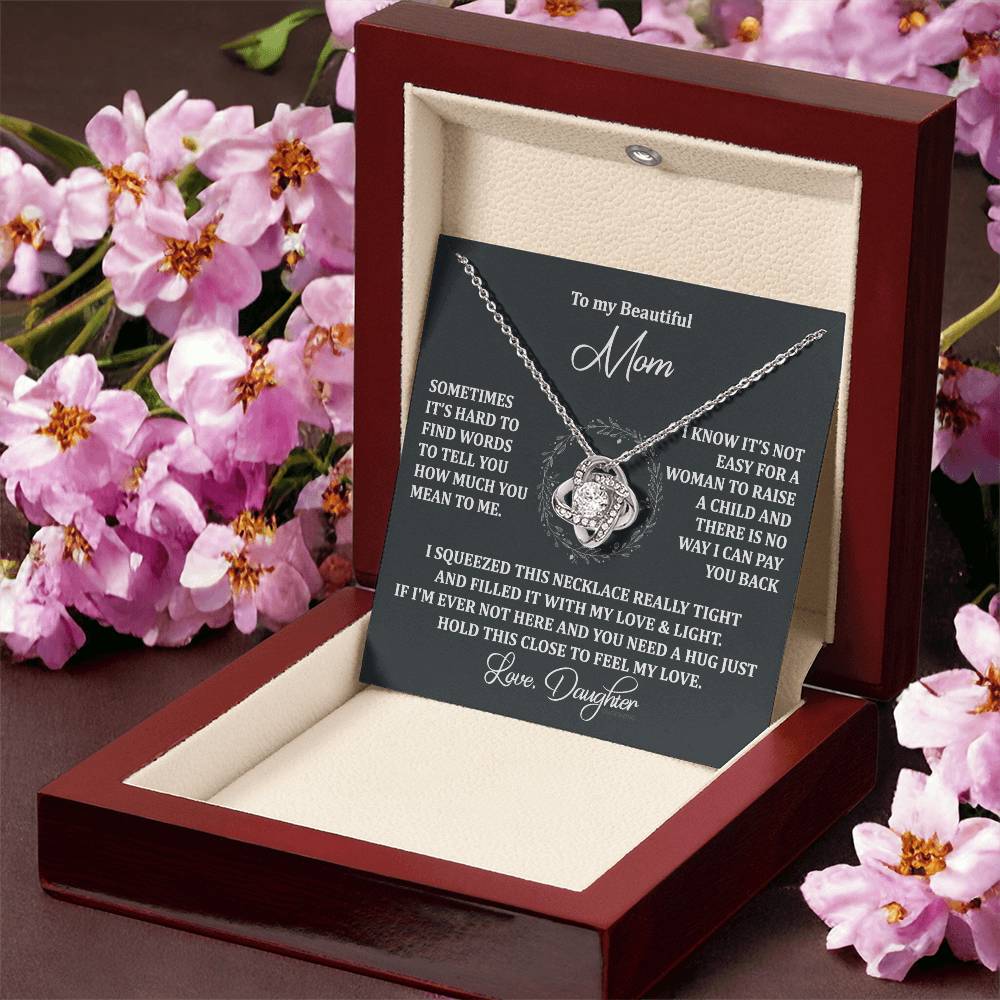 To My Beautiful Mom Necklace Gift From Daughter, Jewelry For Women Pay you Back