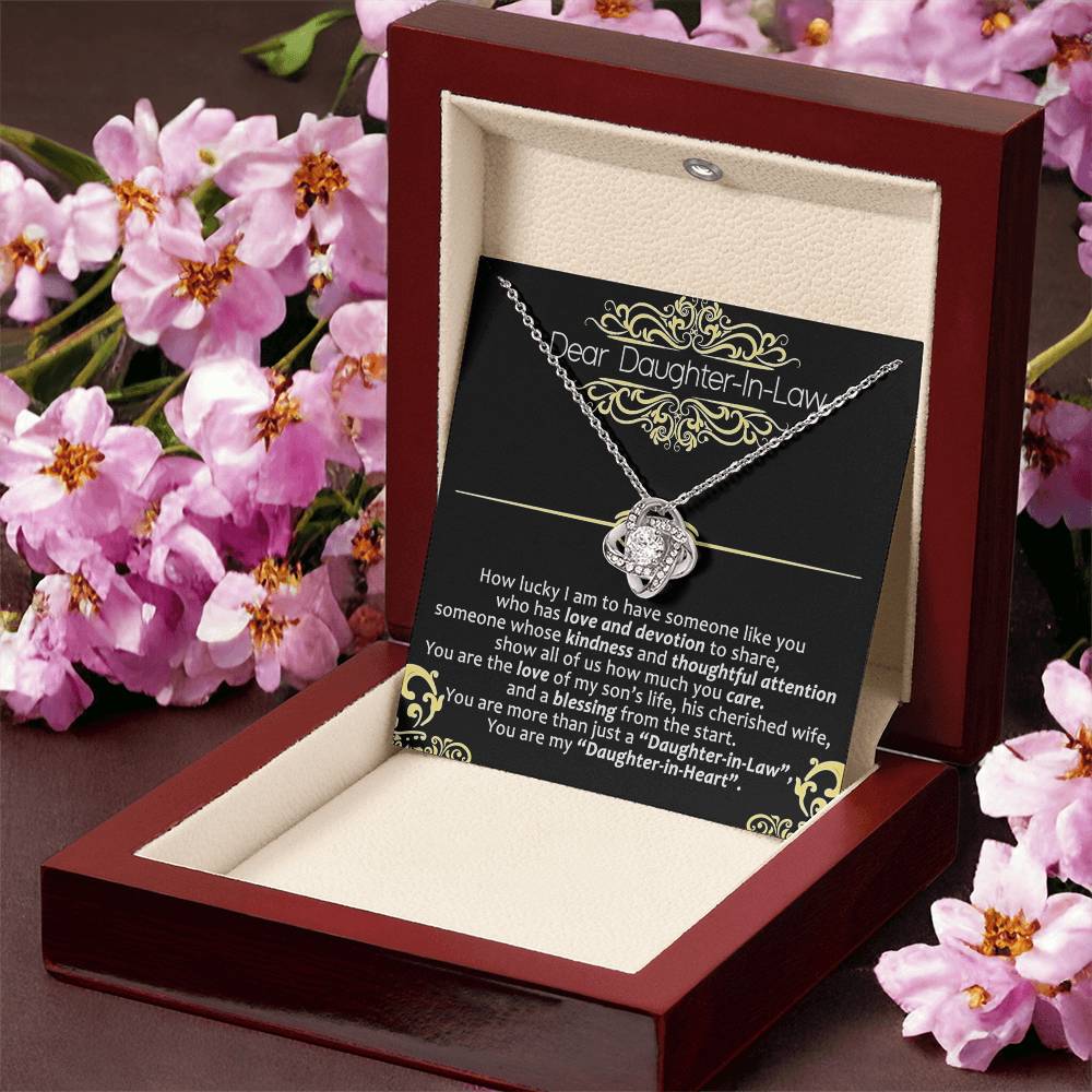 Daughter in Law Gifts Necklace - To My Daughter In Law Necklace From Mother In Law On Wedding Day Gifts For Daughter in Law Necklace Pendant Jewelry with Message Card and Gift Box For Daughter