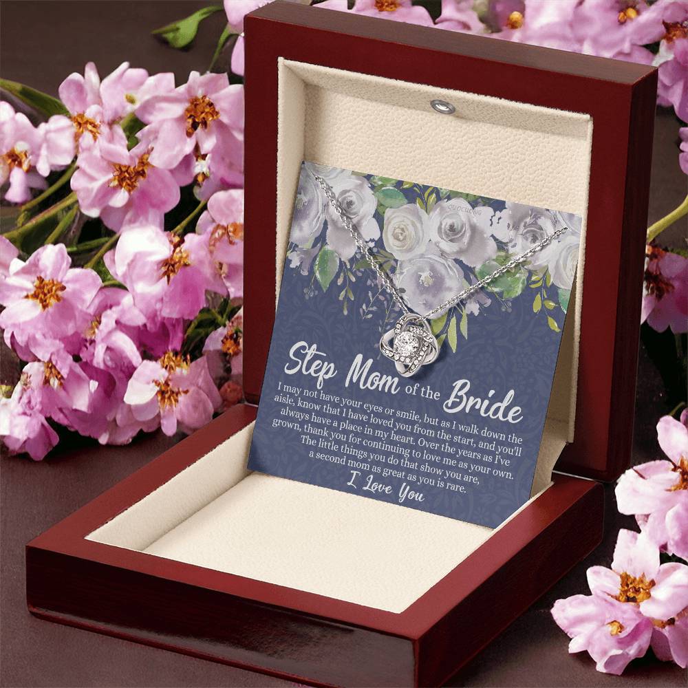 Mom Of The Bride Gift Necklace, To My Step Mom Love Knot Necklace From Daughter, Step Mom Gift Necklace - Second Mom Gift Necklace, Jewelry Gift For Women, Daughter To Step Mom Of The Bride Necklace