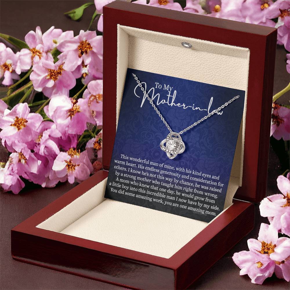 Happy Mother's Day Necklace - To My Mother In Law Love Knot Necklace From Son This Wonderful Man Of Mine, Mother In Law And Son In Law Gift Necklace Gift For Amazing Mom Jewelry Gift For Women