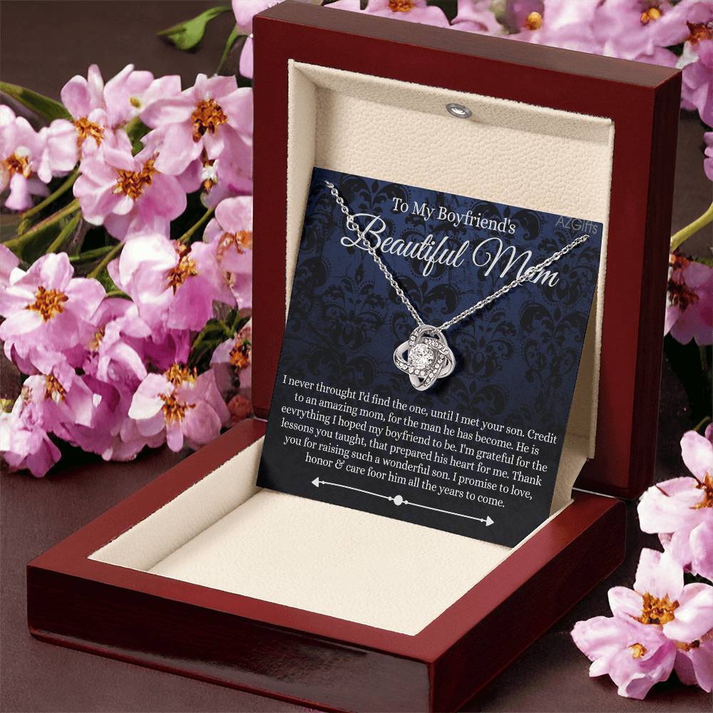 To My Boyfriend's Mom Necklace From Girlfriends, With Message Card And Box Gift For Boyfriends Mom Gift Necklace, Presents for Mom Necklace for Women, Mother's Day Necklace For Her On Mothers Day