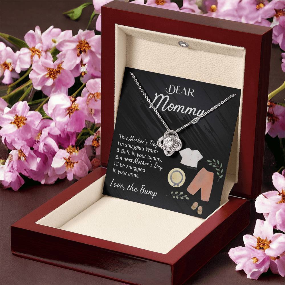 Dea Mommy Necklace, Mothers Day Gifts for Pregnant Wife, Happy Mothers Day Love Knot Necklace, Gift Necklace for Moms to Be, Mother To Be Mothers Day Pendant Gift, To My Mommy Necklace from Bump
