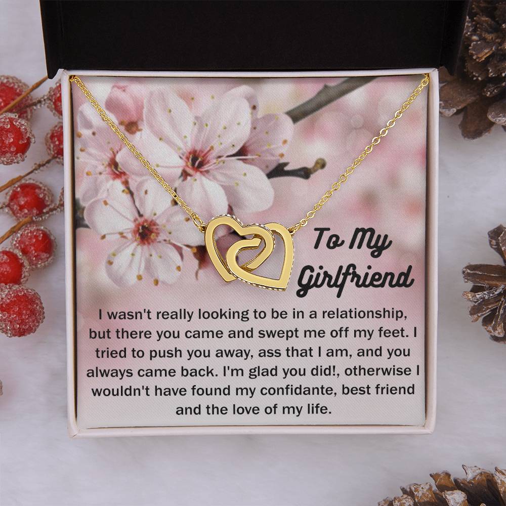 To My Girlfriend Gift From Boyfriend with giftbox Necklace for Girlfriend Interlocking Hearts Necklace