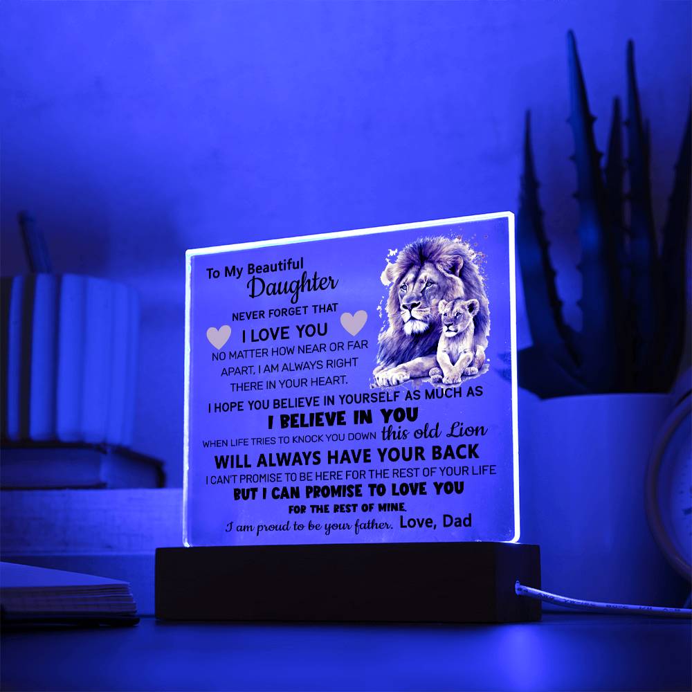 To My Daughter Gift from Dad, Daughter Acrylic Plaque, Unique Gift for Daughter