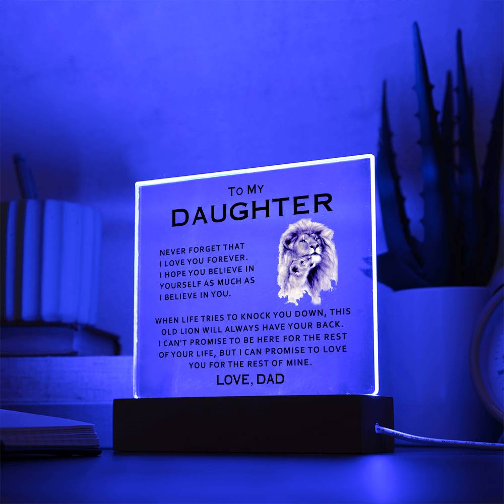 To My Daughter from Dad Acrylic Plaque Square Personalized Gifts For Daughter