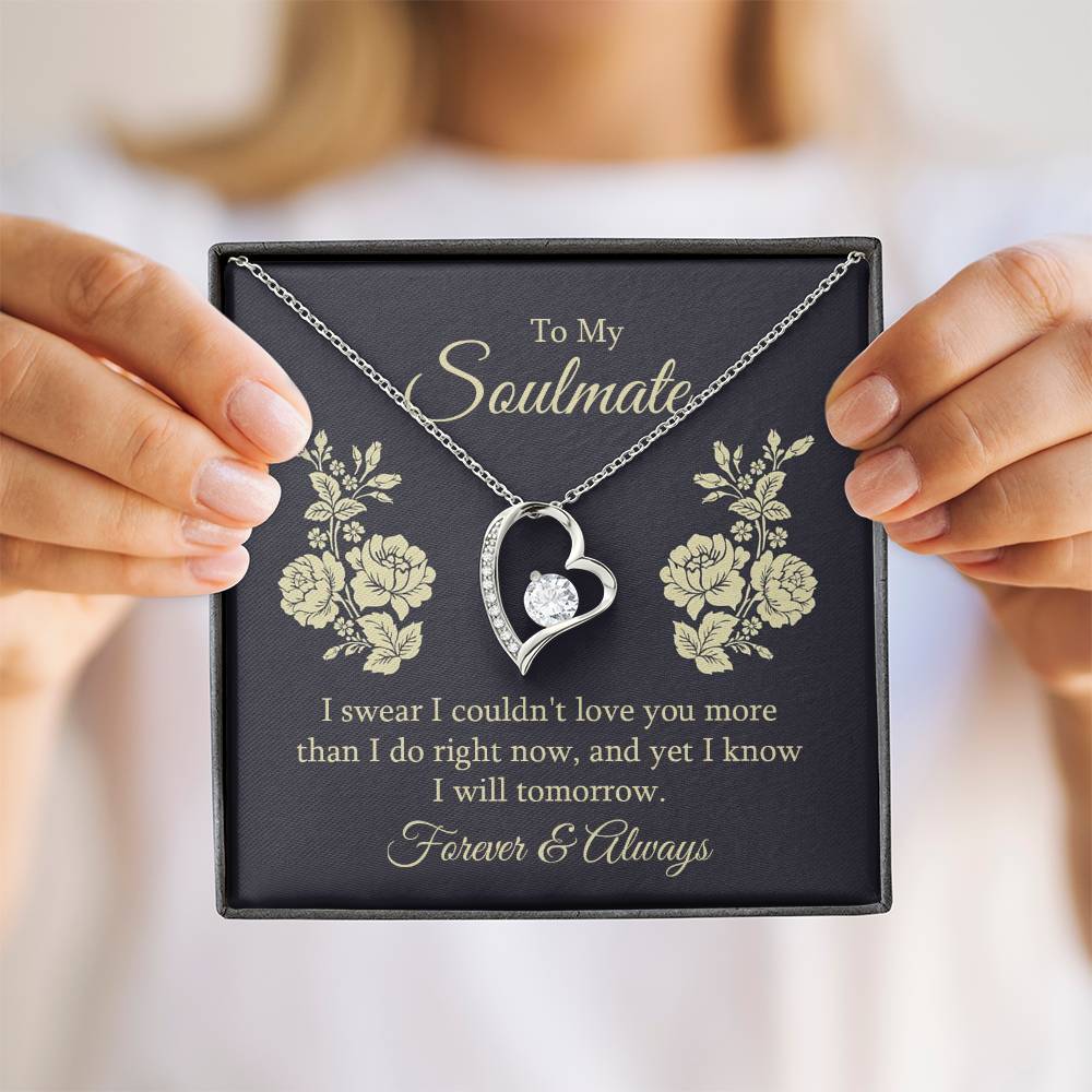 To my soulmate - I swear I couldn't love you Forever Love Necklace