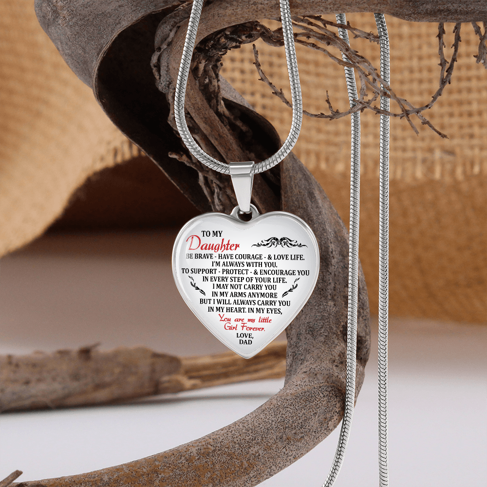 To My Daughter Necklaces Pendants - Father And Daughter Necklace - Gift From Daddy - Luxury Necklace Silver Perfect Gifts On Birthday, Anniversary Graduation For Daughter - Includes gift box
