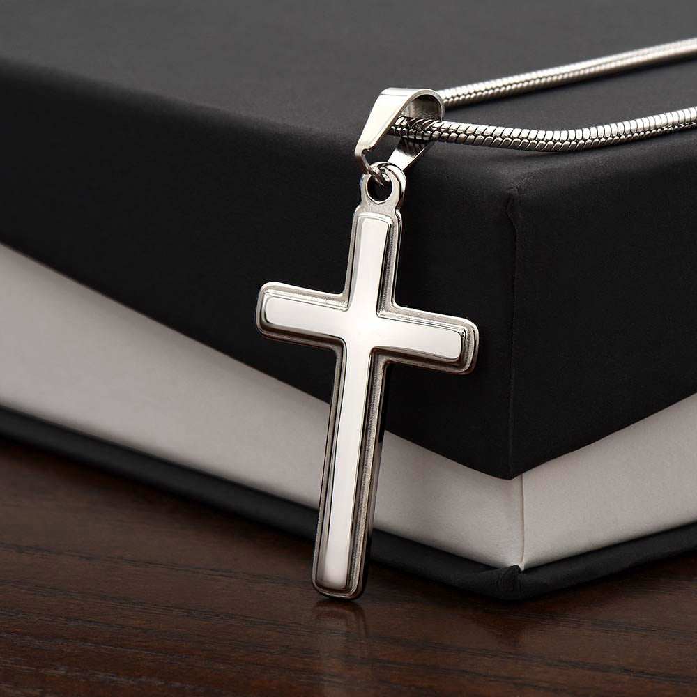 Personalized Necklace Gift For Son, To My Son Cross Necklace from Mom with Message Card and Gift Box, To My Son Cross Necklace for Birthday Graduation Gift For Son, Valentines Gifts for Son from Mom Personalized Cross Necklace 2222