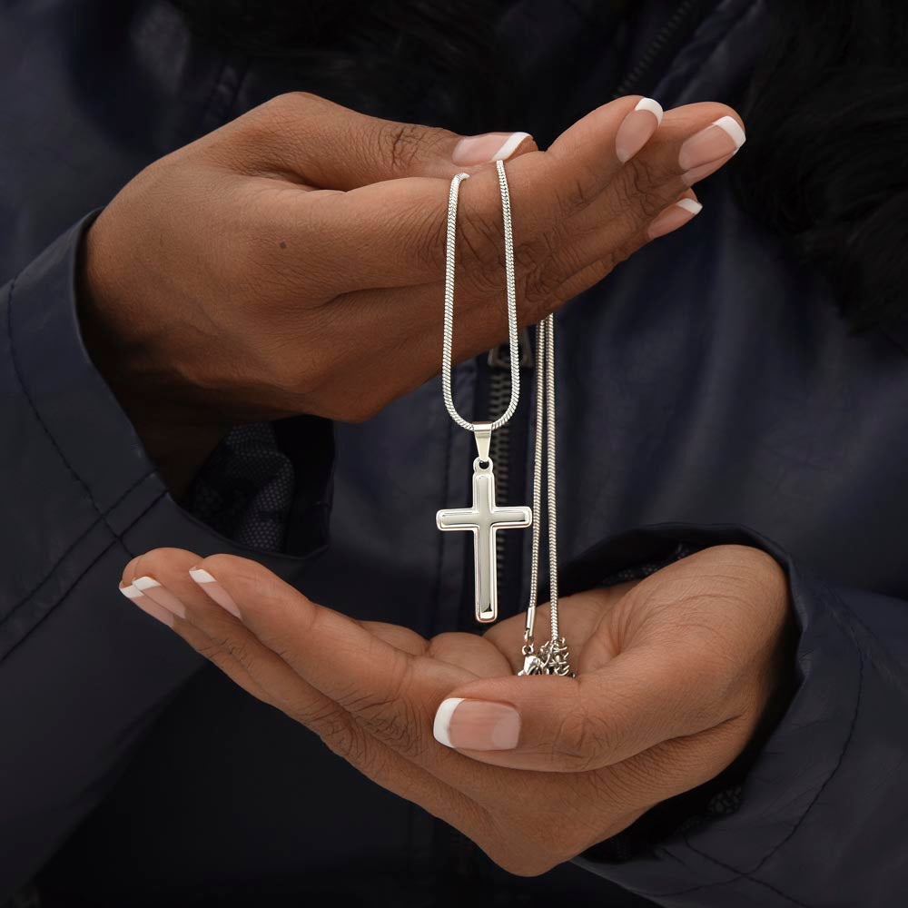 Personalized Necklace Gift For Son, To My Son Cross Necklace from Mom with Message Card and Gift Box, To My Son Cross Necklace for Birthday Graduation Gift For Son, Valentines Gifts for Son from Mom Personalized Cross Necklace 2222