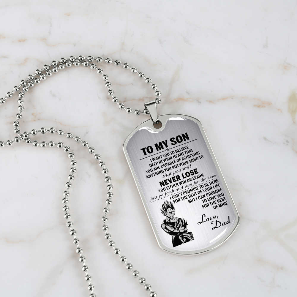 To My Son Dog Tag - Vegeta And Trunks Dog Tag Gifts From Daddy's 173814387379