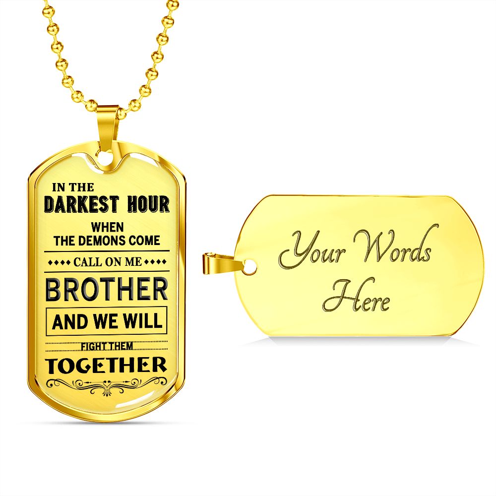 To My Brother Dog Tag Necklace Pendant Gifts From Brother Luxury Military Chain 173843298016