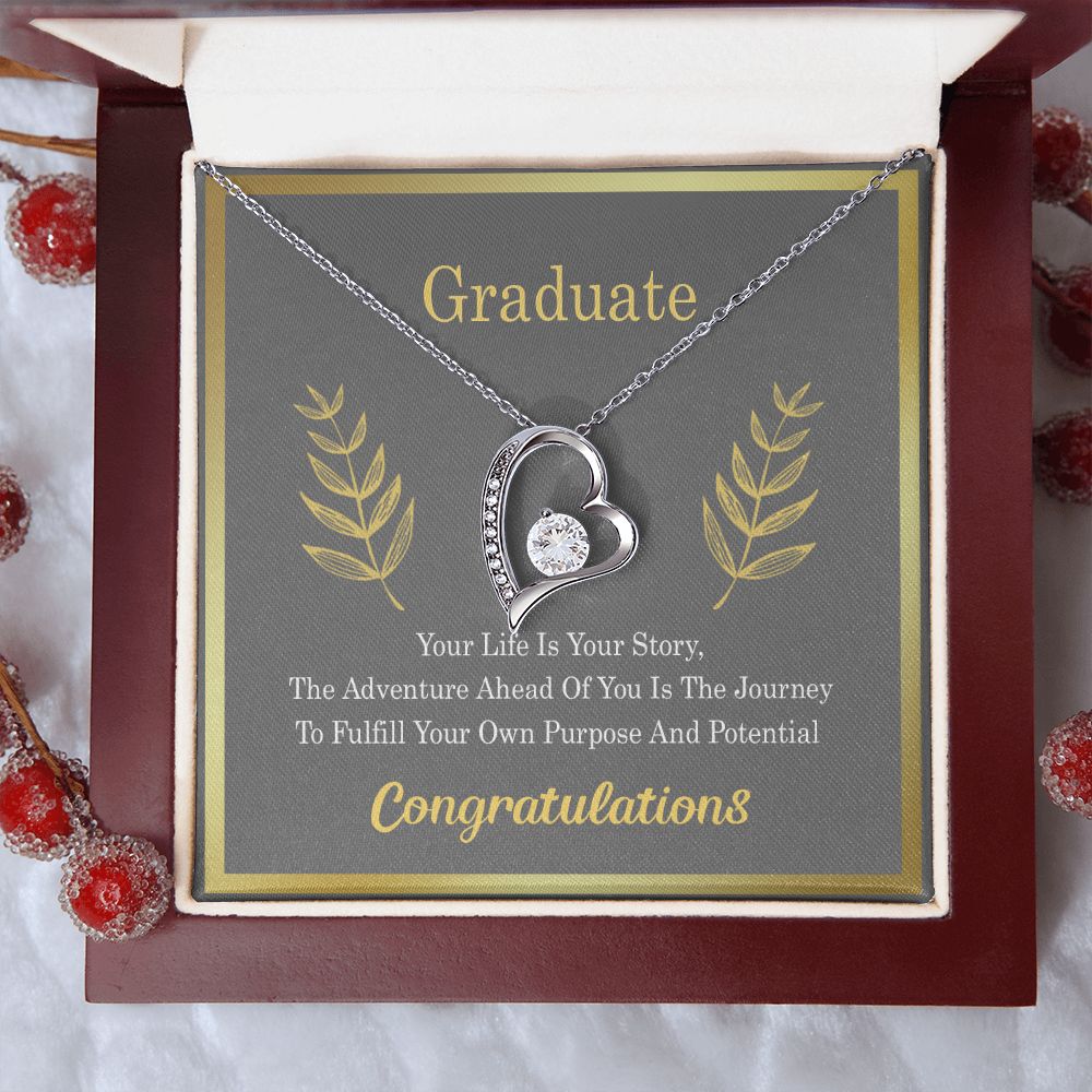 Graduation Gift For Daughter, University Graduate Gift, Graduation Gift For Her Congrats Graduation Pendants Gift For Daughter, Granddaughter, Niece, Sister Forever Love Necklace
