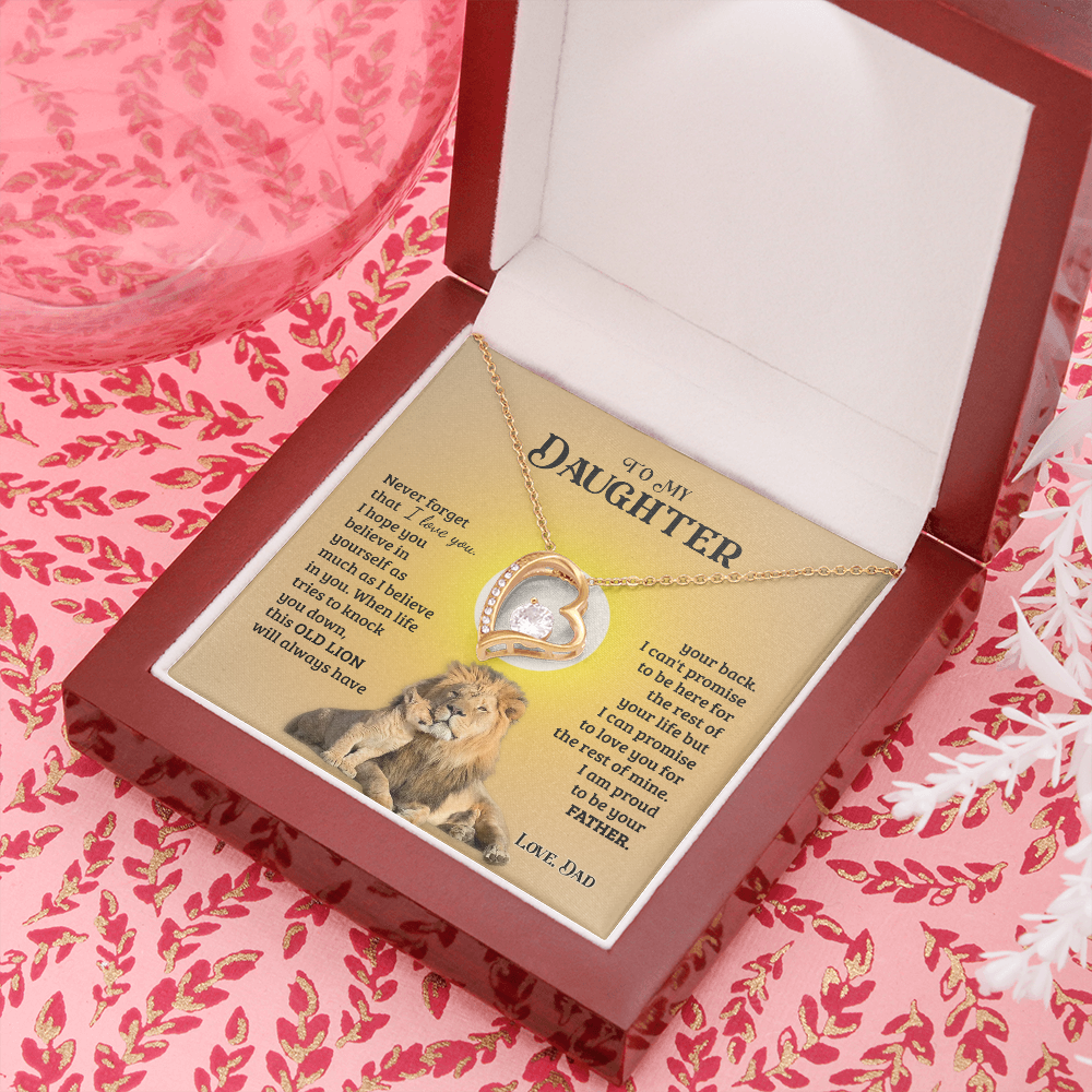 To My Daughter from Dad Old Lion Necklace Jewelry for Women Birthday Valentine