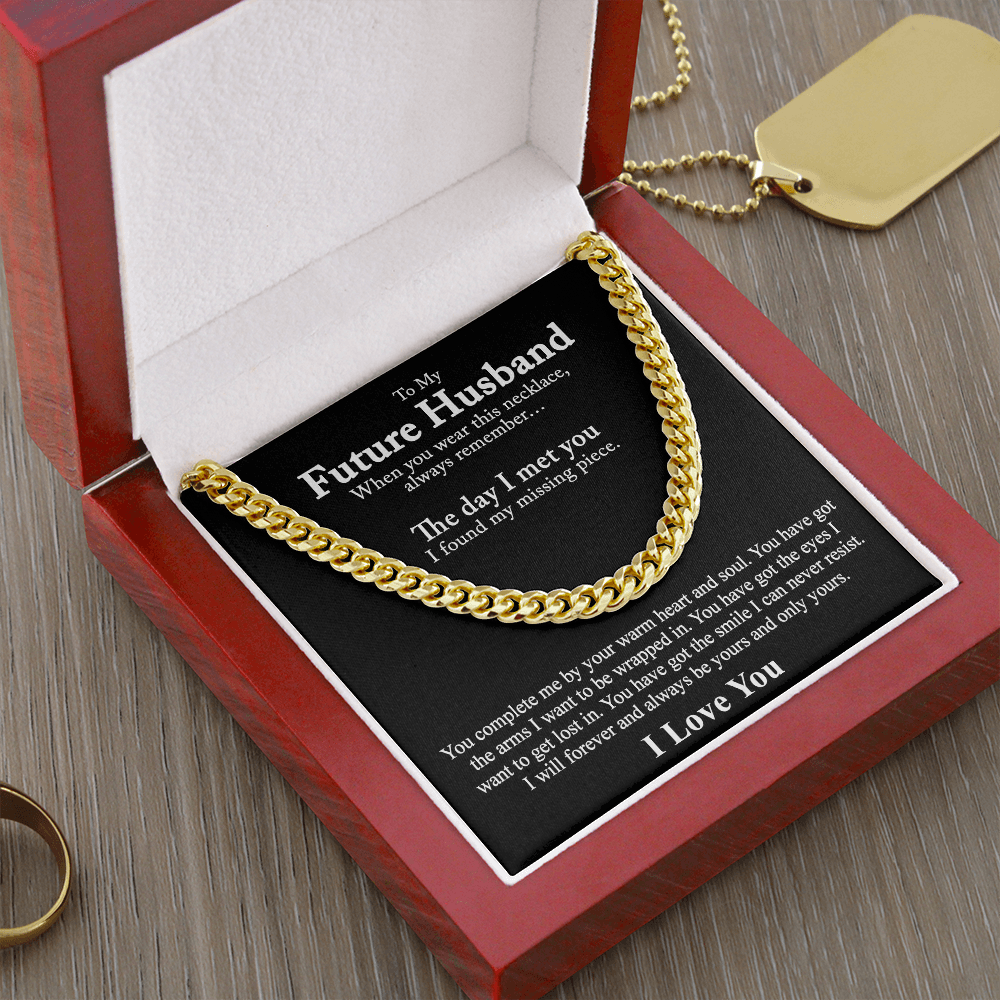 To My Future Husband Cuban Chain Necklace, Husband To Be Christmas Gifts for His